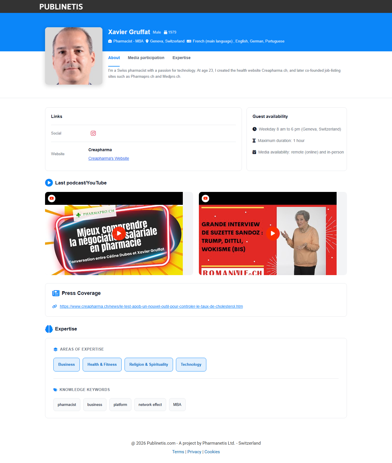 Publinetis guest page preview